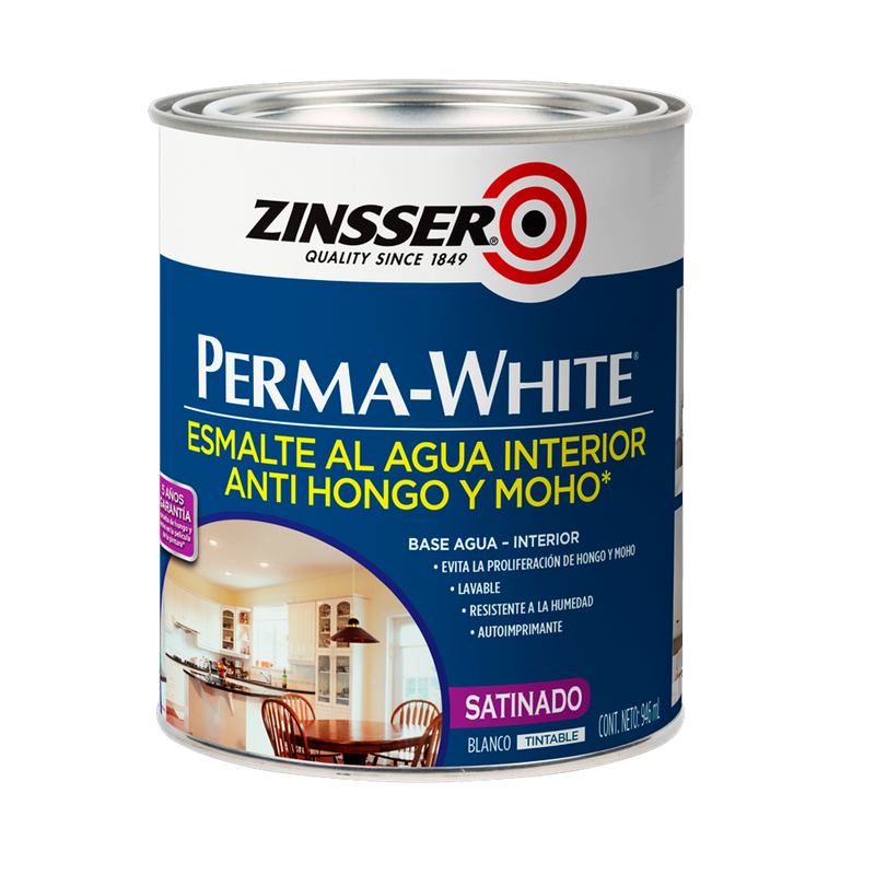 ZINSSER PERMA-WHITE - Blanco Satín 0,946L