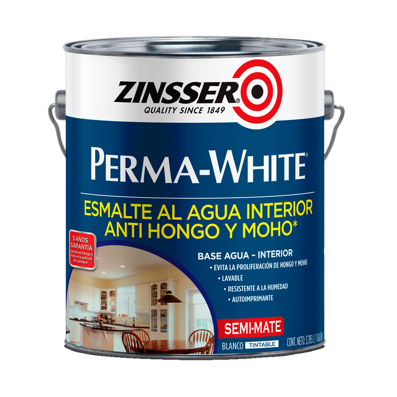 ZINSSER PERMA-WHITE - Bco Semi Mate 3,785L