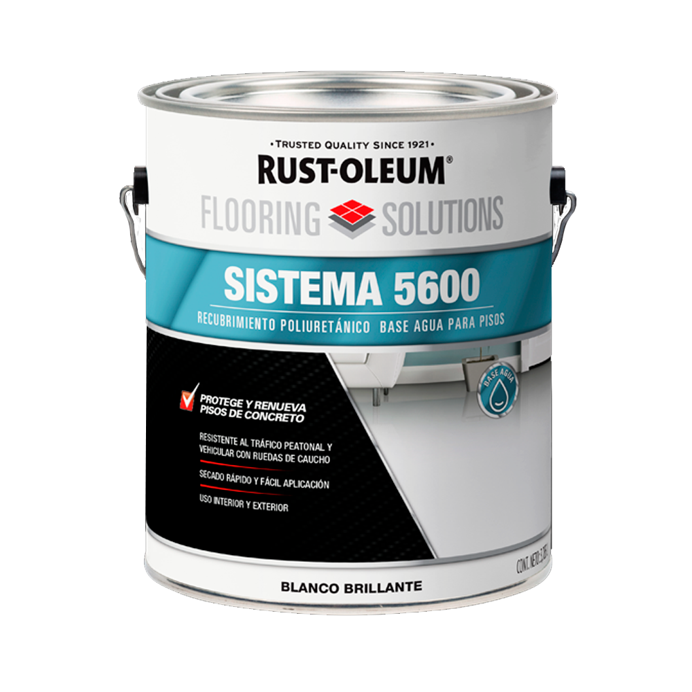 PINTURA SELLADORA 5600 - Poliuret. Pisos Base Agua Blanco 3,78lts