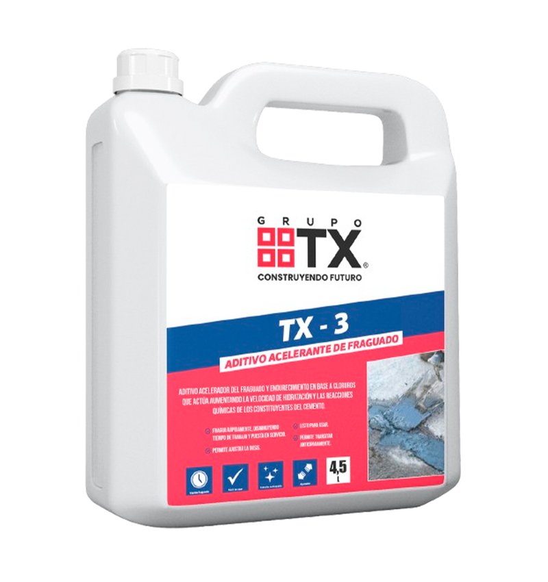 TX 3 - Acelerante de fraguado controlado, Bidón 4,5Lt