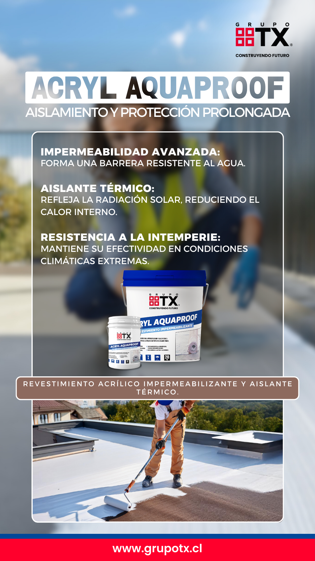 ACRYL AQUAPROOF - Impermeabilizante para techos, Galon 4Kg