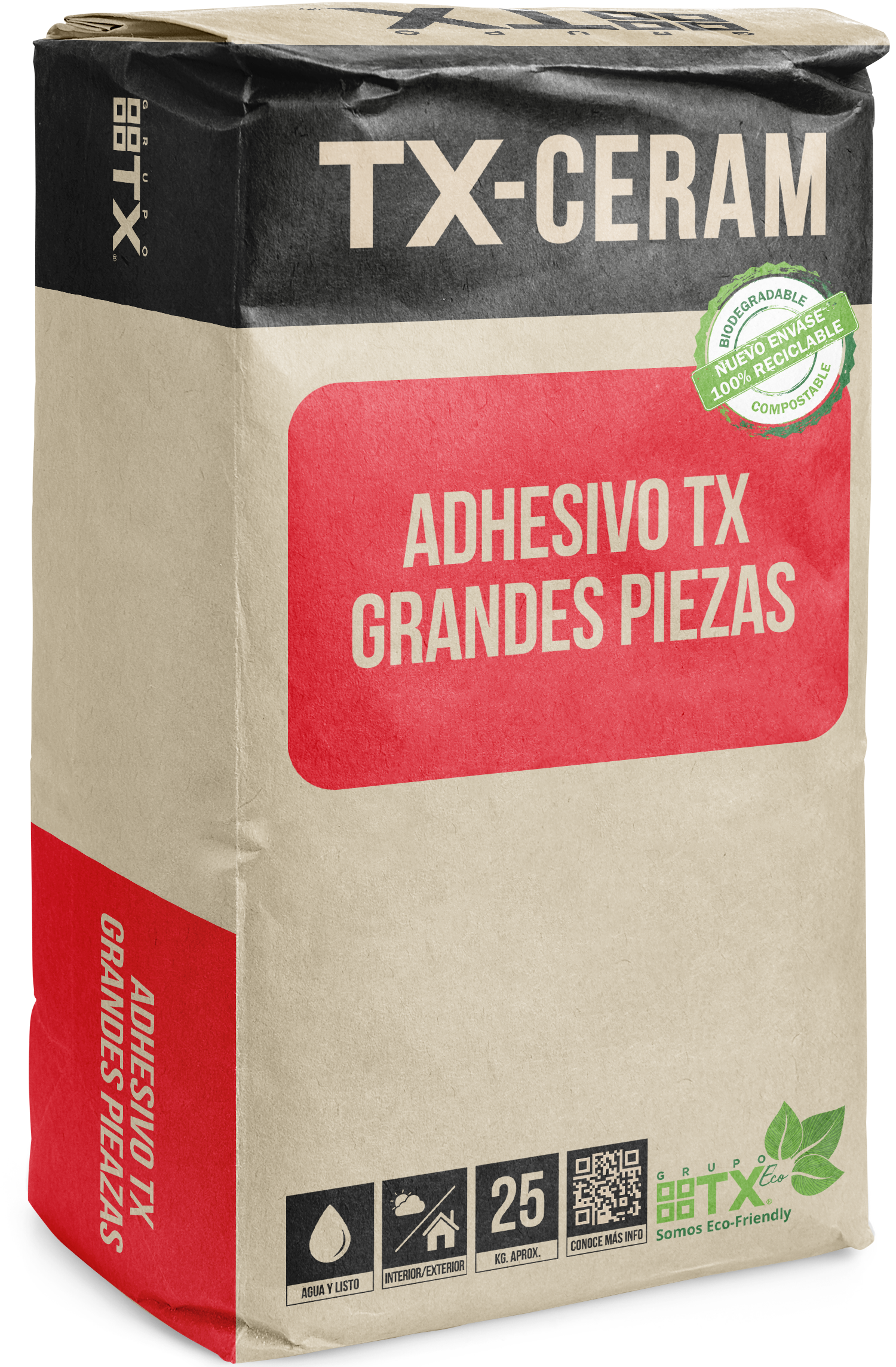 ADHESIVO TX GRANDES PIEZAS - Alta Adherencia, Saco 25Kg