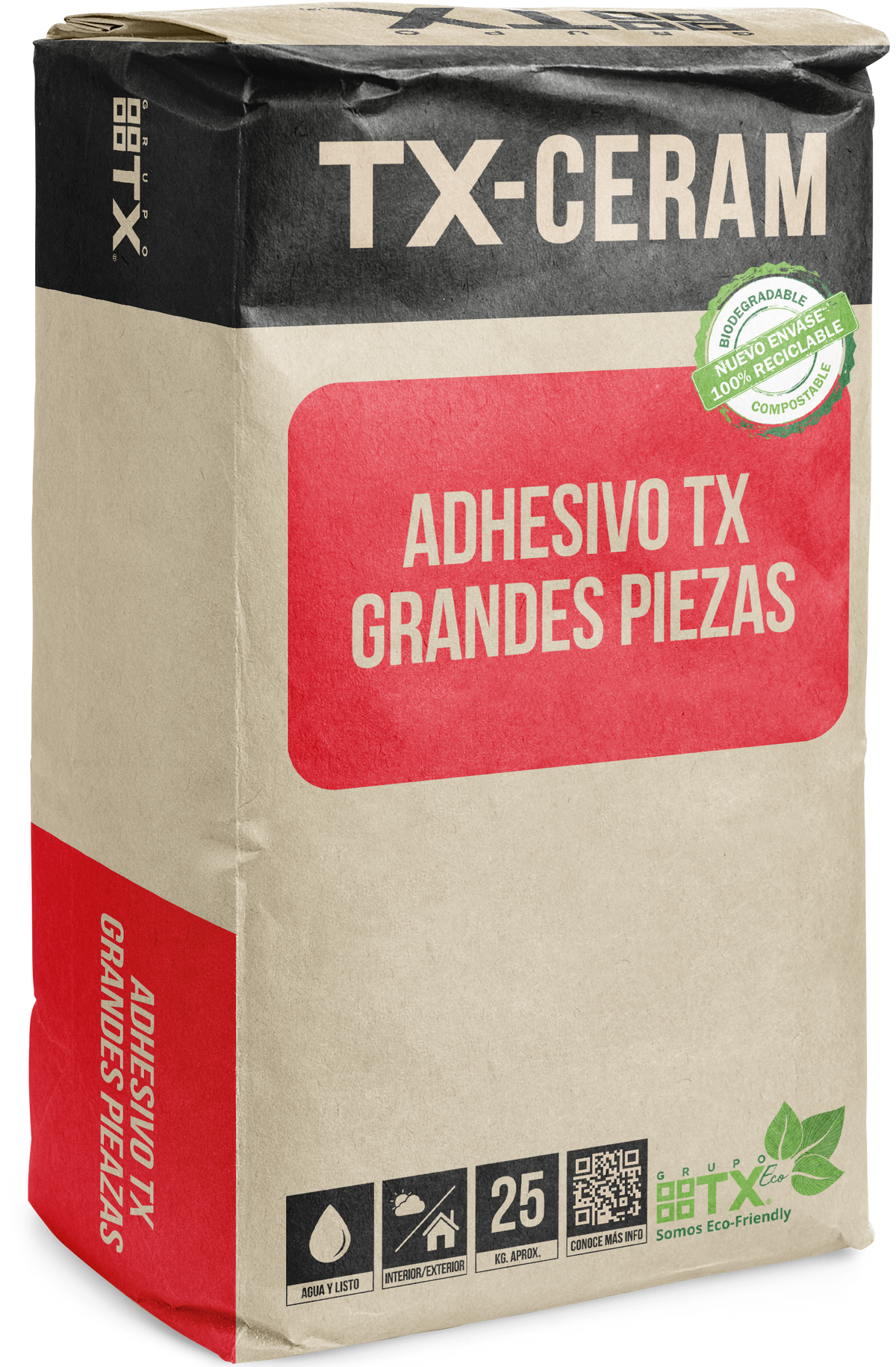 ADHESIVO TX GRANDES PIEZAS - Alta Adherencia, Saco 25Kg