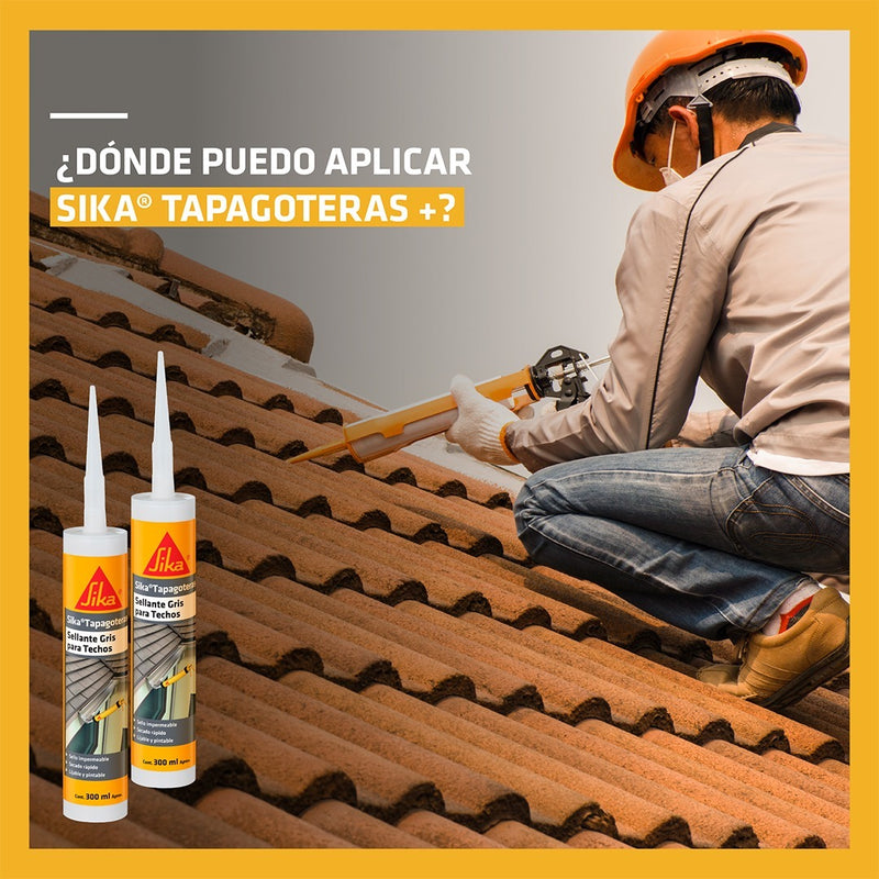 SIKA TAPAGOTERAS - Sellante para Techos y Encuentros, cartucho 300cc