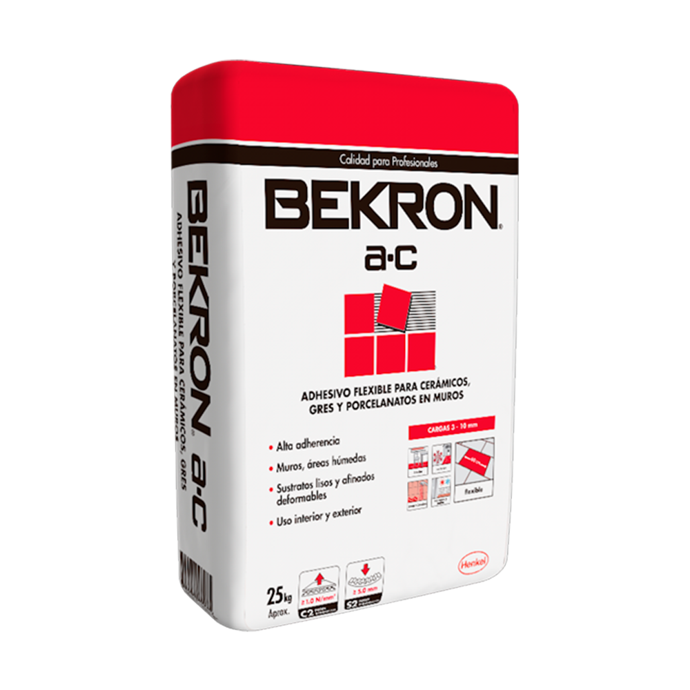 BEKRON AC - Adhesivo Cerámico Polvo Gris, 24,5Kg