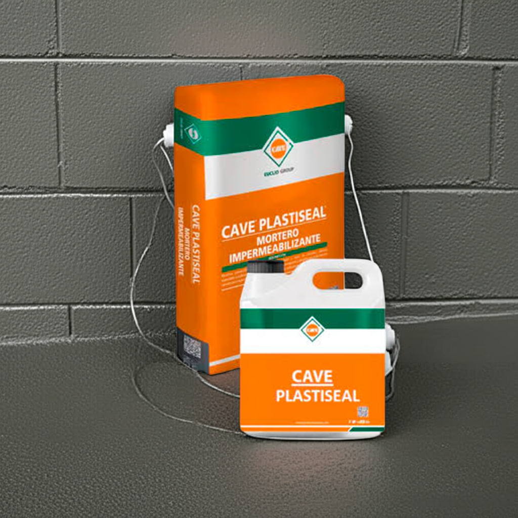 CAVE PLASTISEAL  Gris- Impermeabilizante Bicomponente, Kit 18 Kg