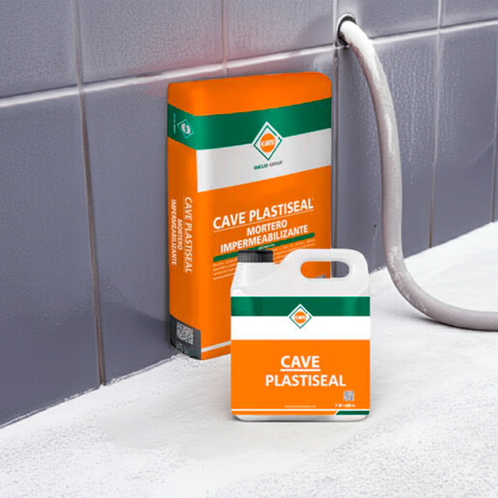CAVE PLASTISEAL - Impermeabilizante Bicomponente Blanco, Kit 18 Kg