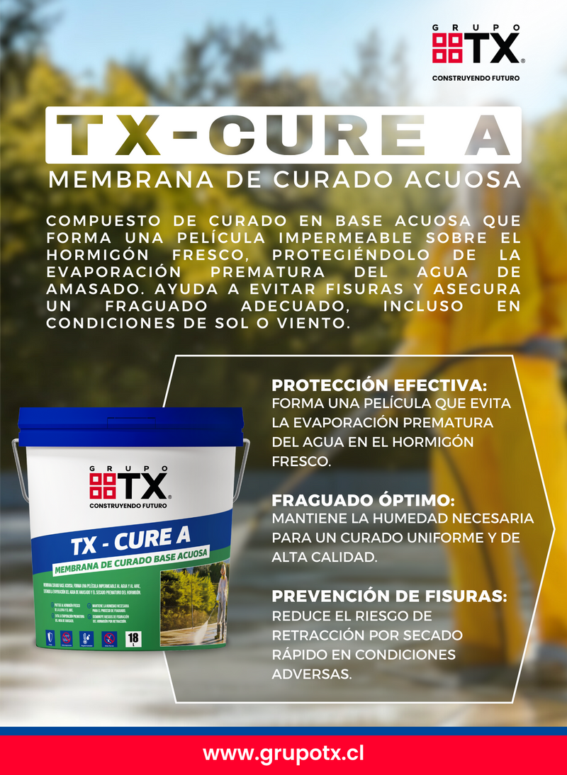 TX CURE A - Membrana de curado base acuosa, 18Lt