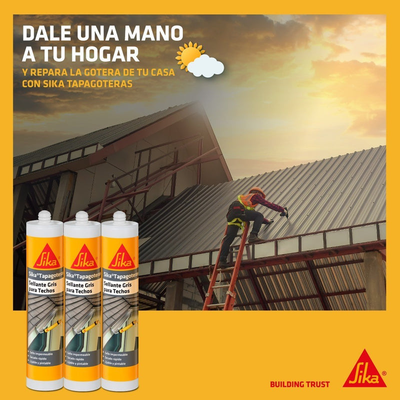 SIKA TAPAGOTERAS - Sellante para Techos y Encuentros, cartucho 300cc
