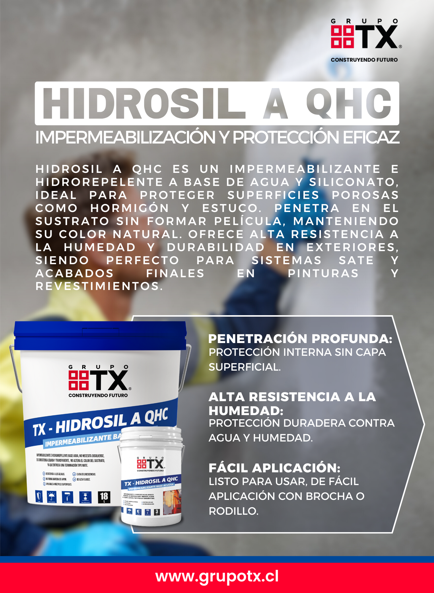 HIDROSIL A QHC - Impermiabilizante, 18Lts