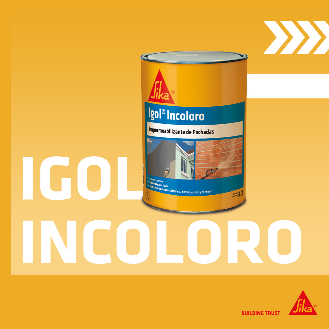 IGOL INCOLORO - Hidrorrepelente para fachadas, permeable al vapor, Tarro 3 lts.