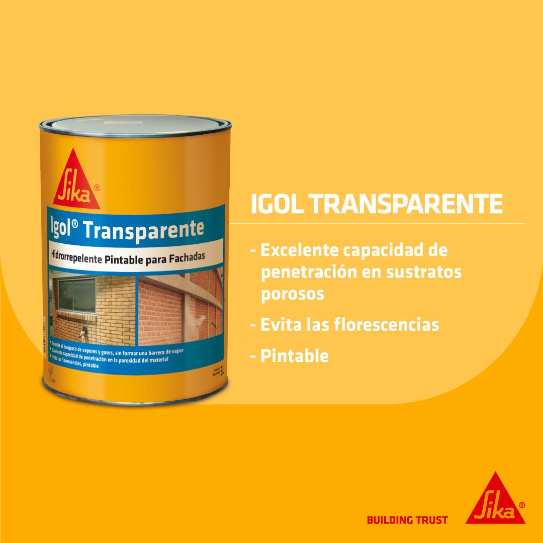 IGOL TRANSPARENTE - Hidrorrepelente Base Silicona, Galon 3 lts