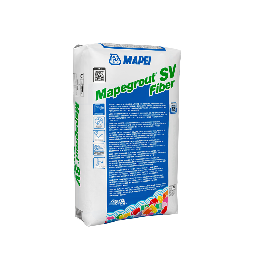 MAPEGROUT SV FIBER - Mortero de Reparación cementicio fluido, Saco 25 Kg