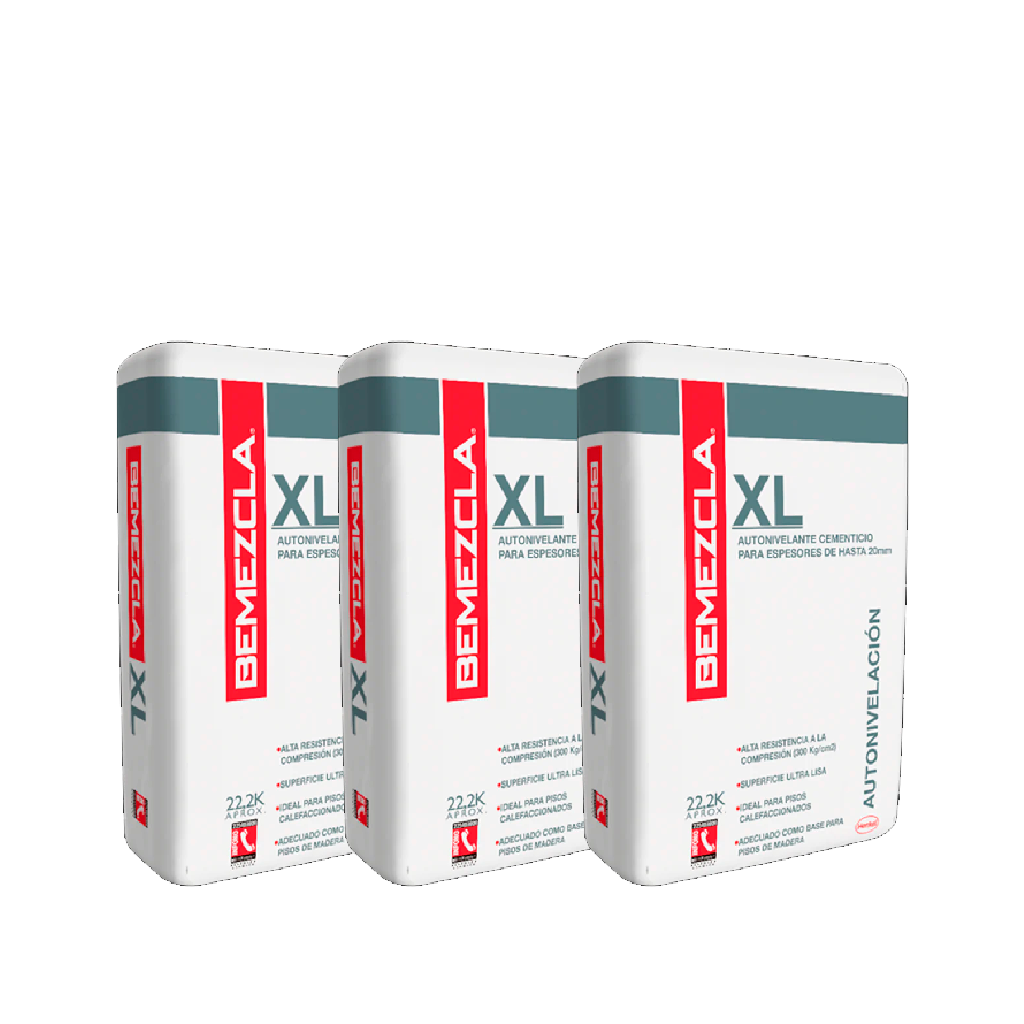 Pack 3 Sacos - Bemezcla XL 22.2 kg - Autonivelante Alta Resistencia