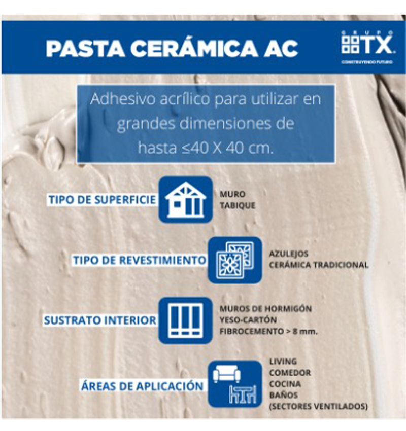 PASTA CERAMICOS AC - Adhesivo en pasta gama alta, 6KG