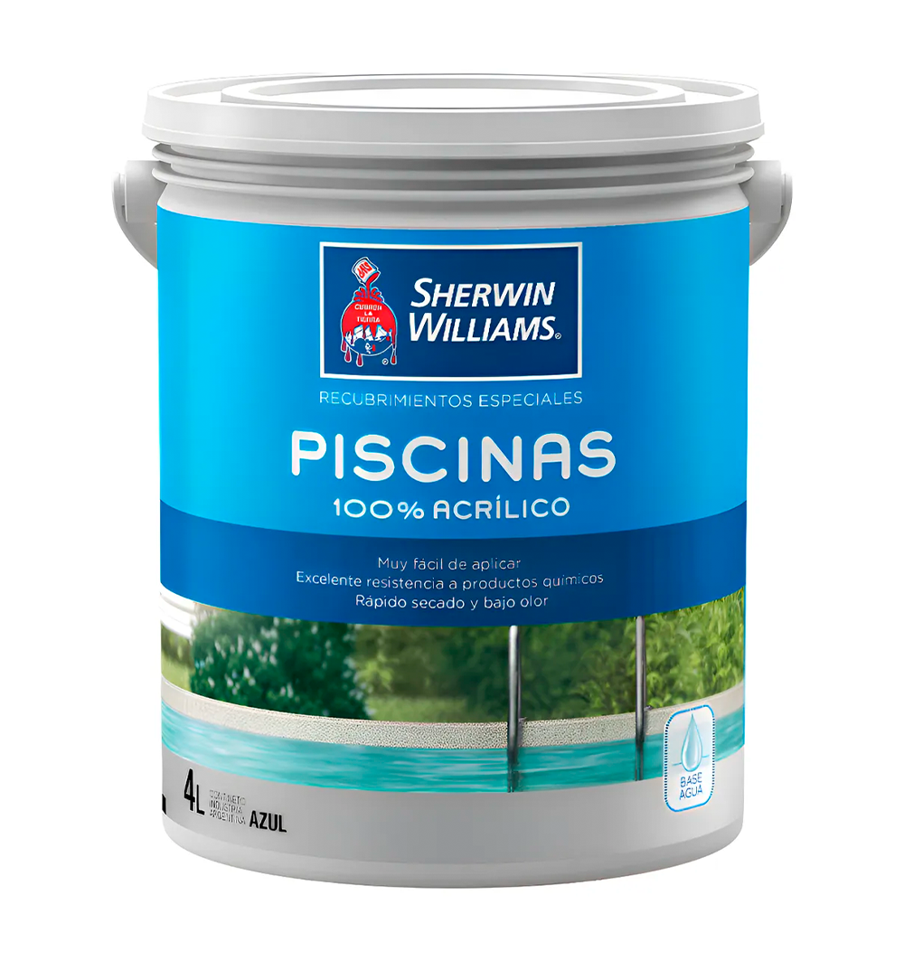 PINTURA PISCINA ACRILICO, Azul Mediterraneo, Galon 4L