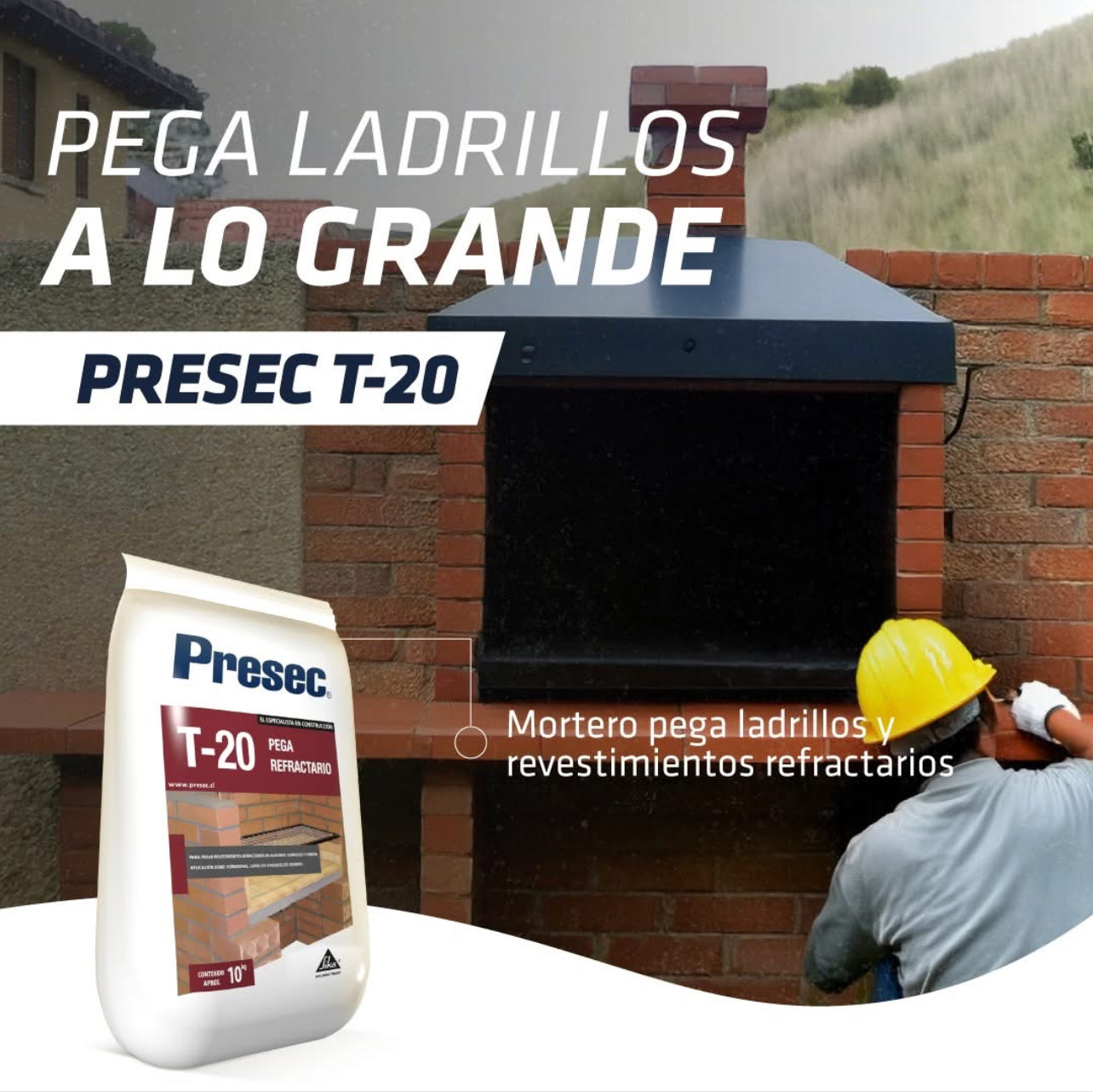 PRESEC T-20 - Mortero Refractario, sac 10Kg