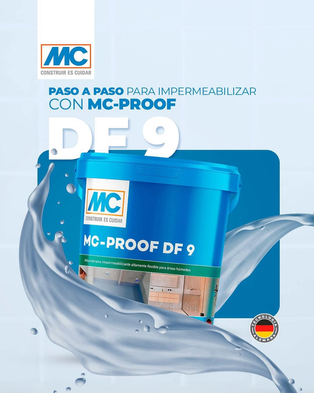 MC-PROOF DF 9 - Impermeabilizante Altamente Flexible, Balde 20Kg