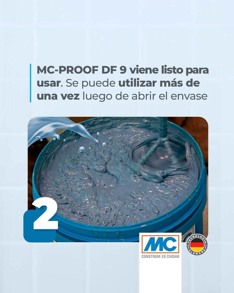 MC-PROOF DF 9 - Impermeabilizante Altamente Flexible, Balde 20Kg