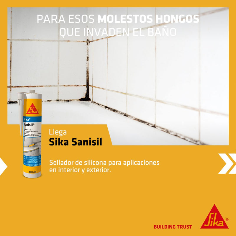SANISIL - Sellante de Silicona Juntas Sanitarias, 300CC