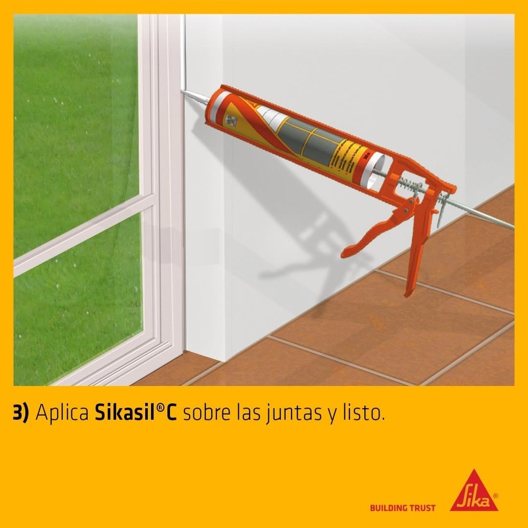 SIKASIL C - Sellante de silicona neutra. Transparente
