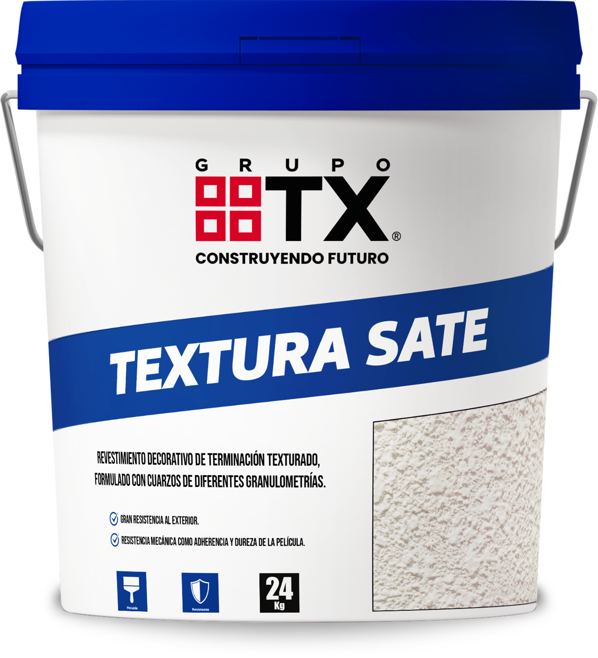 TEXTURA COLOR FINISH SATE GRANO FINO 30 TX BLANCO, Tineta 24Kg