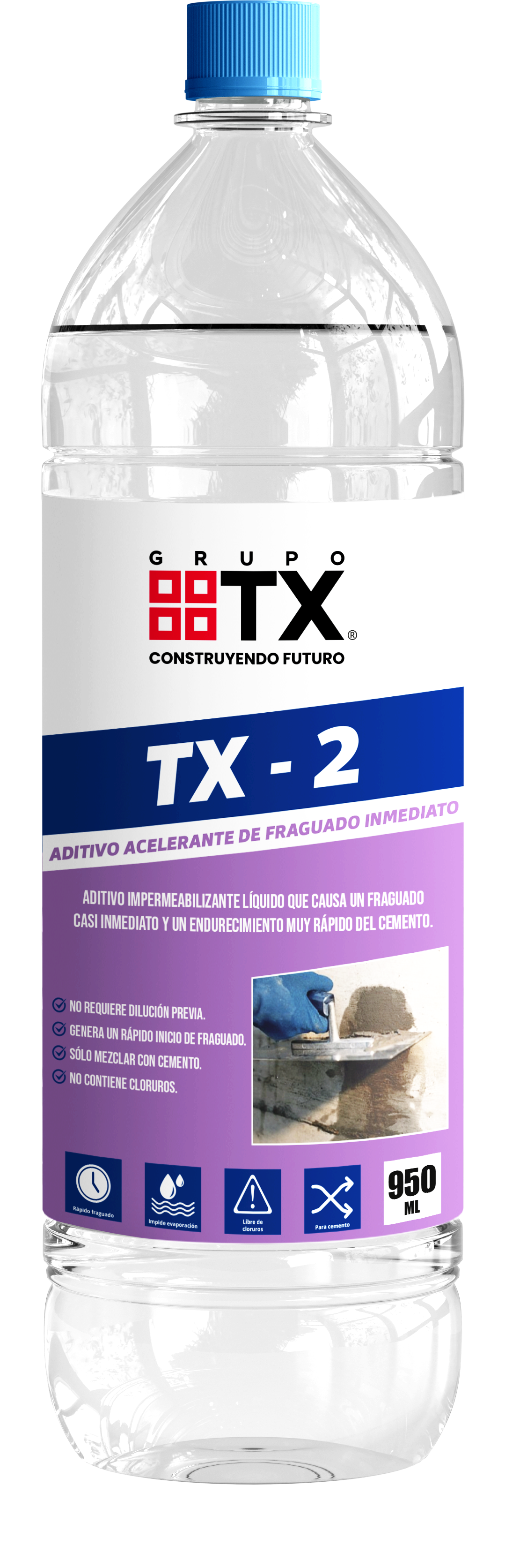 TX 2 - Acelerante de fraguado ultra rápido, Botella 950Ml