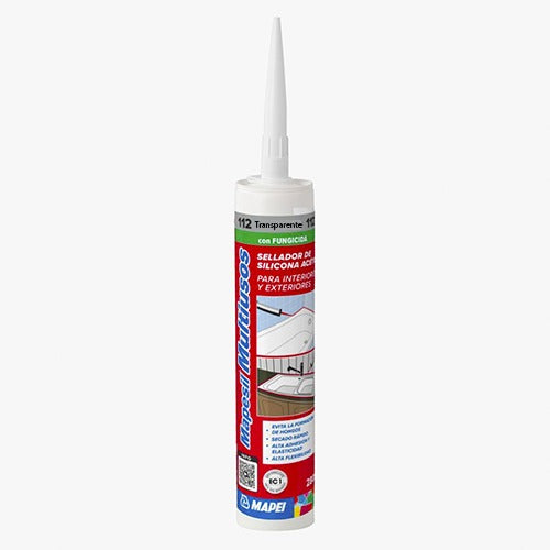 MAPESIL MULTIUSOS - Sellador de silicona acética, Cartucho 280mL