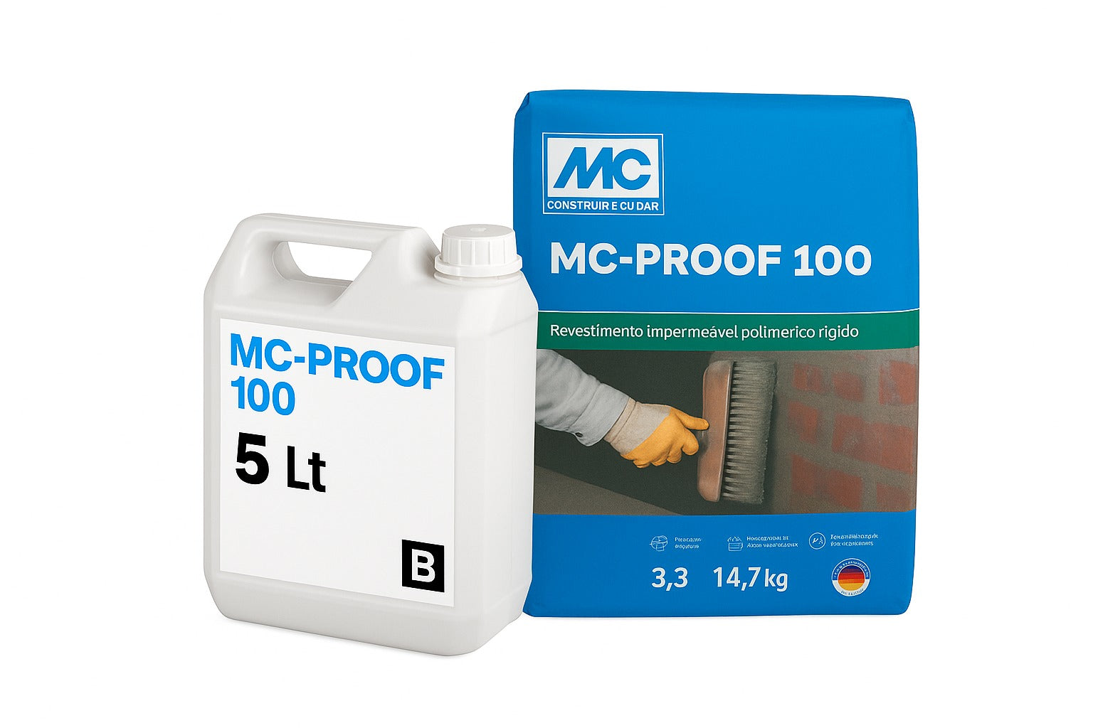 MC PROOF 100 - Impermeabilizante cementicio, Kit (A+B) 25Kg.