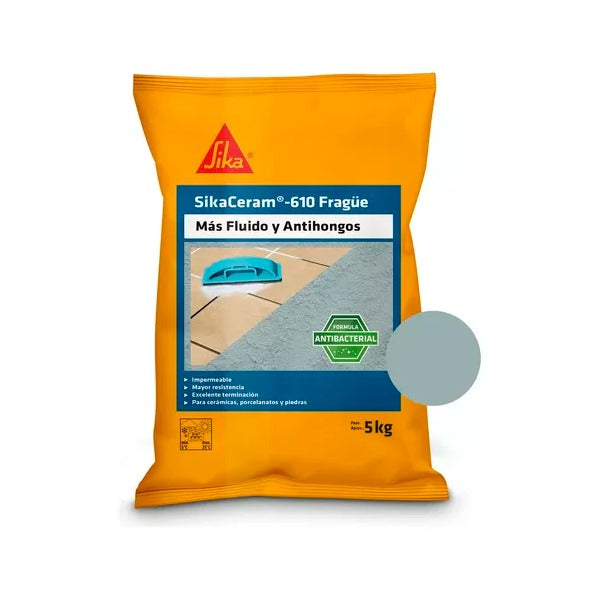 SIKACERAM 610 GRIS GARZA -  Fragüe Para Cerámicos, 5Kg