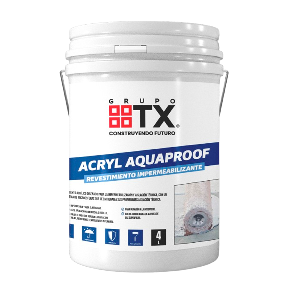 ACRYL AQUAPROOF - Impermeabilizante para techos, Galon 4Kg