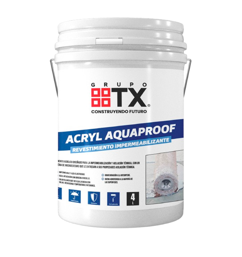 ACRYL AQUAPROOF - Impermeabilizante para techos, Galon 4Kg