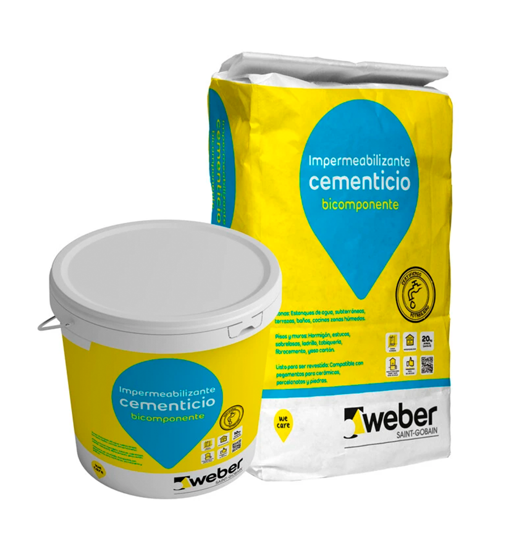 IMPERCEM PRO - Impermeabilizante Cementicio Bicomponente, Kit 30Kg