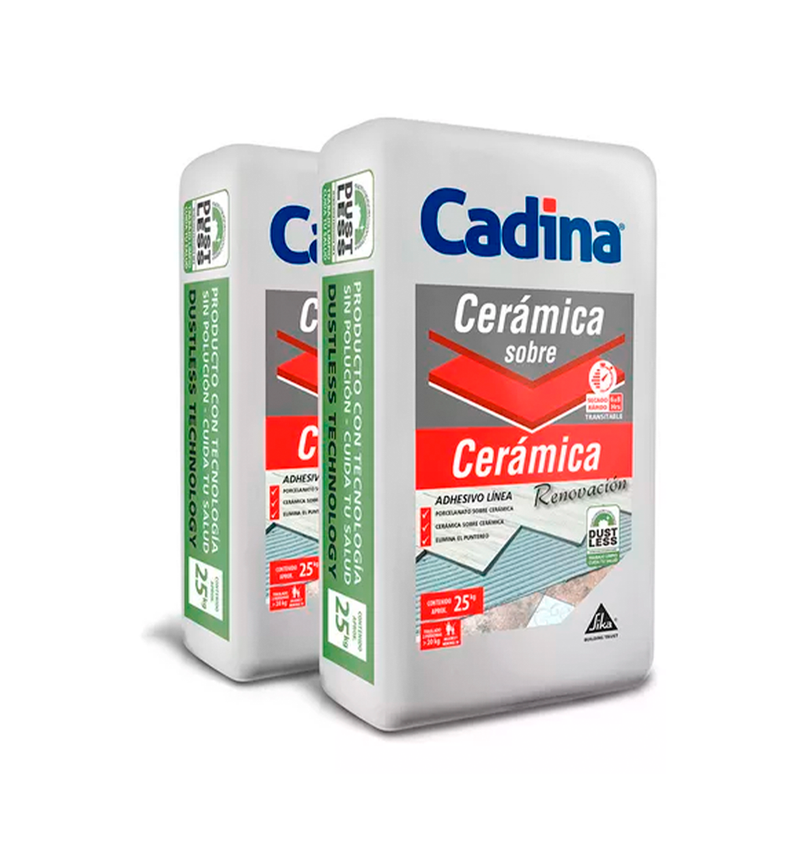 CADINA CERAMINA SOBRE CERAMICA - Adhesivo polvo renovación, 25Kg Pack 2 unidades