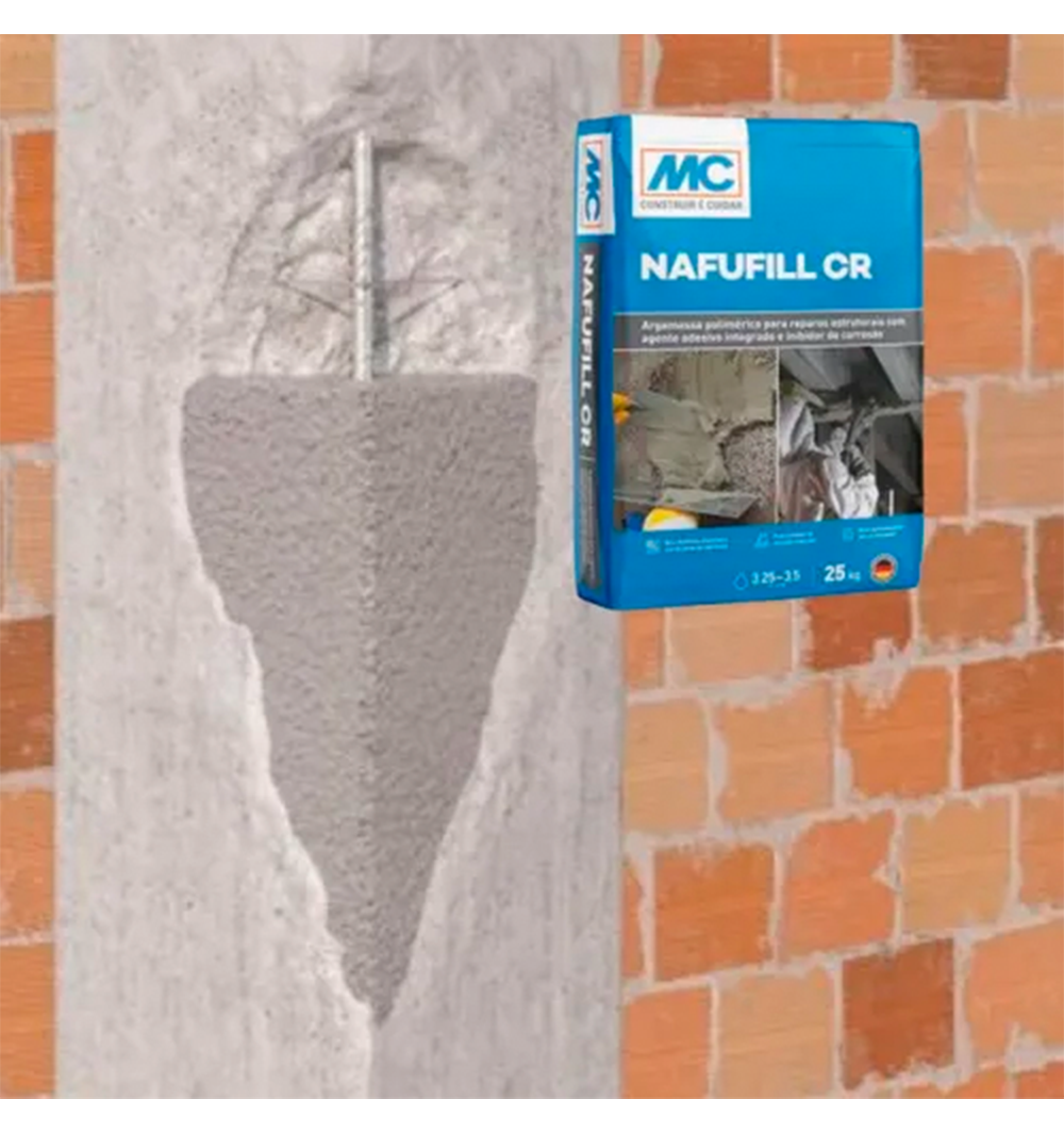 NAFUFILL CR - Mortero polimérico para reparación estructural, Saco 25Kg