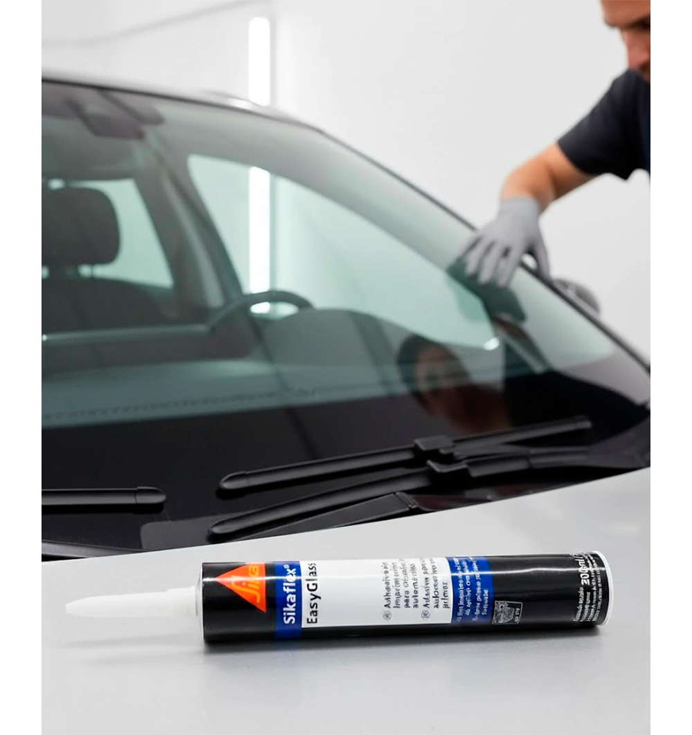 Sikaflex EasyGlass - Adhesivo de poliuretano para vidrio, Negro Cartucho 300