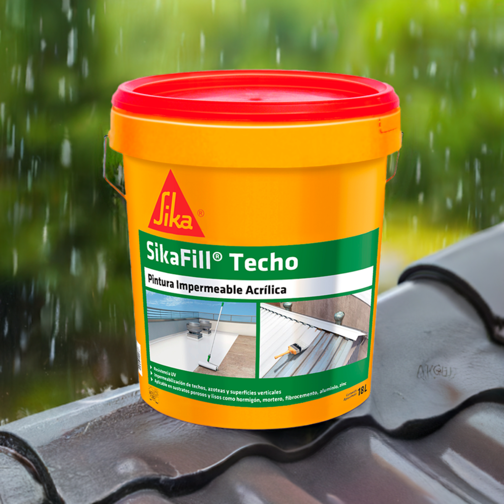 SIKAFILL TECHO - Impermeabilizante Acrilico, Tineta 18lts