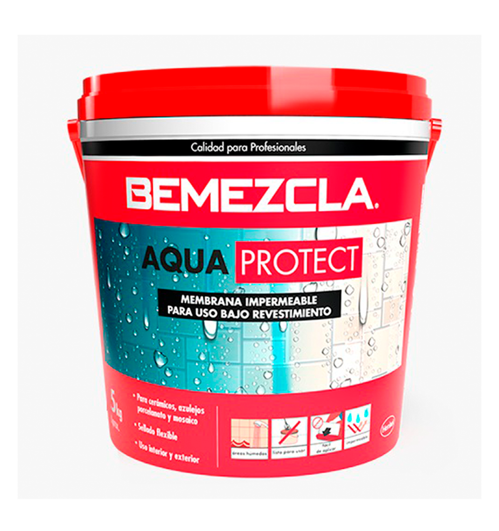 Bemezcla AquaProtec - Membrana Impermeable para uso bajo revestimiento, 5Kg