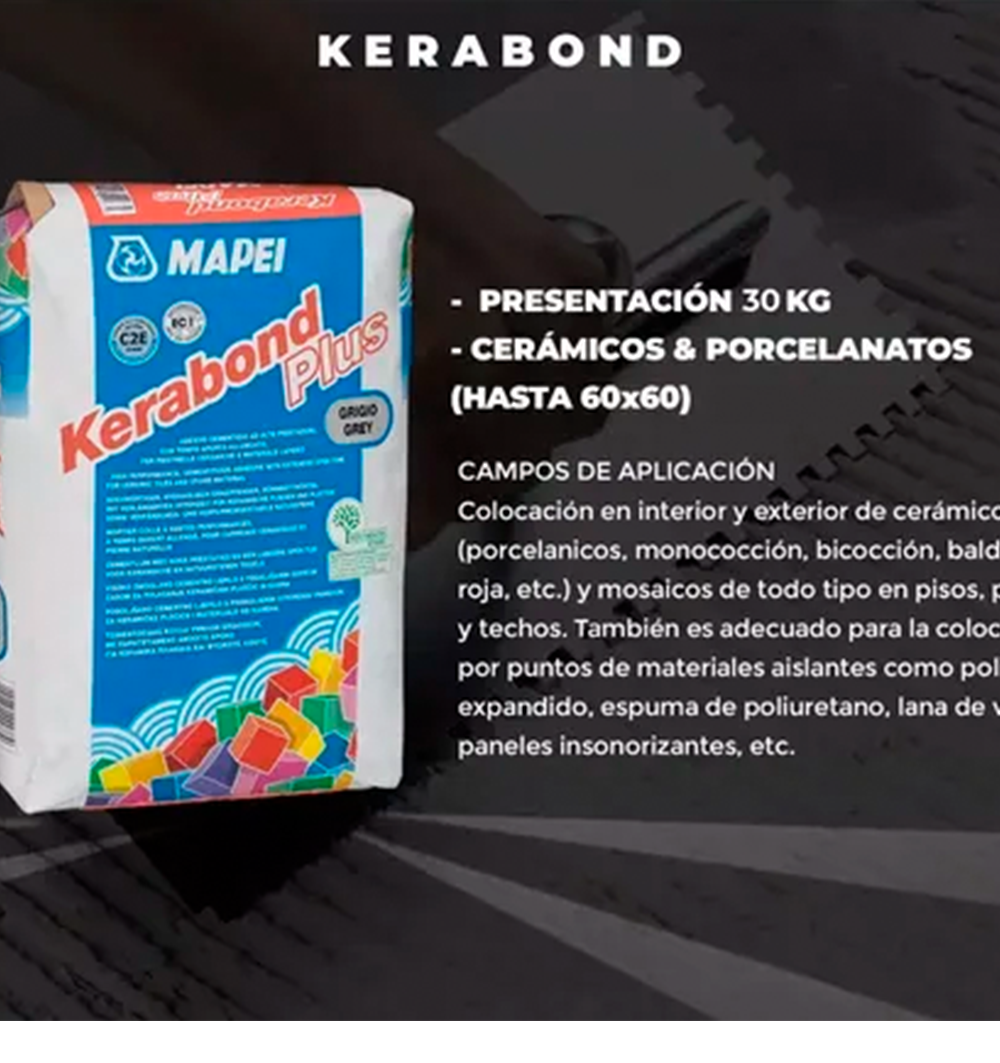 KERABOND PLUS - Adhesivo cementicio de altas prestaciones, Saco 25Kg