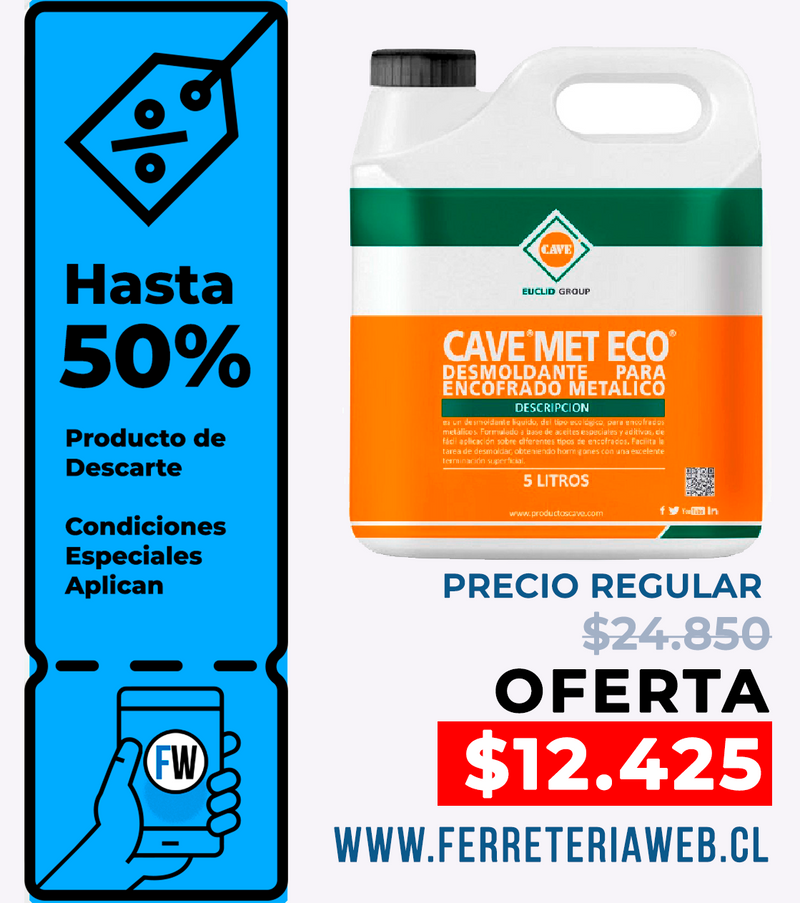 Oferta CAVE MET ECO - Desmoldante para encofrados Bidón 5 lt