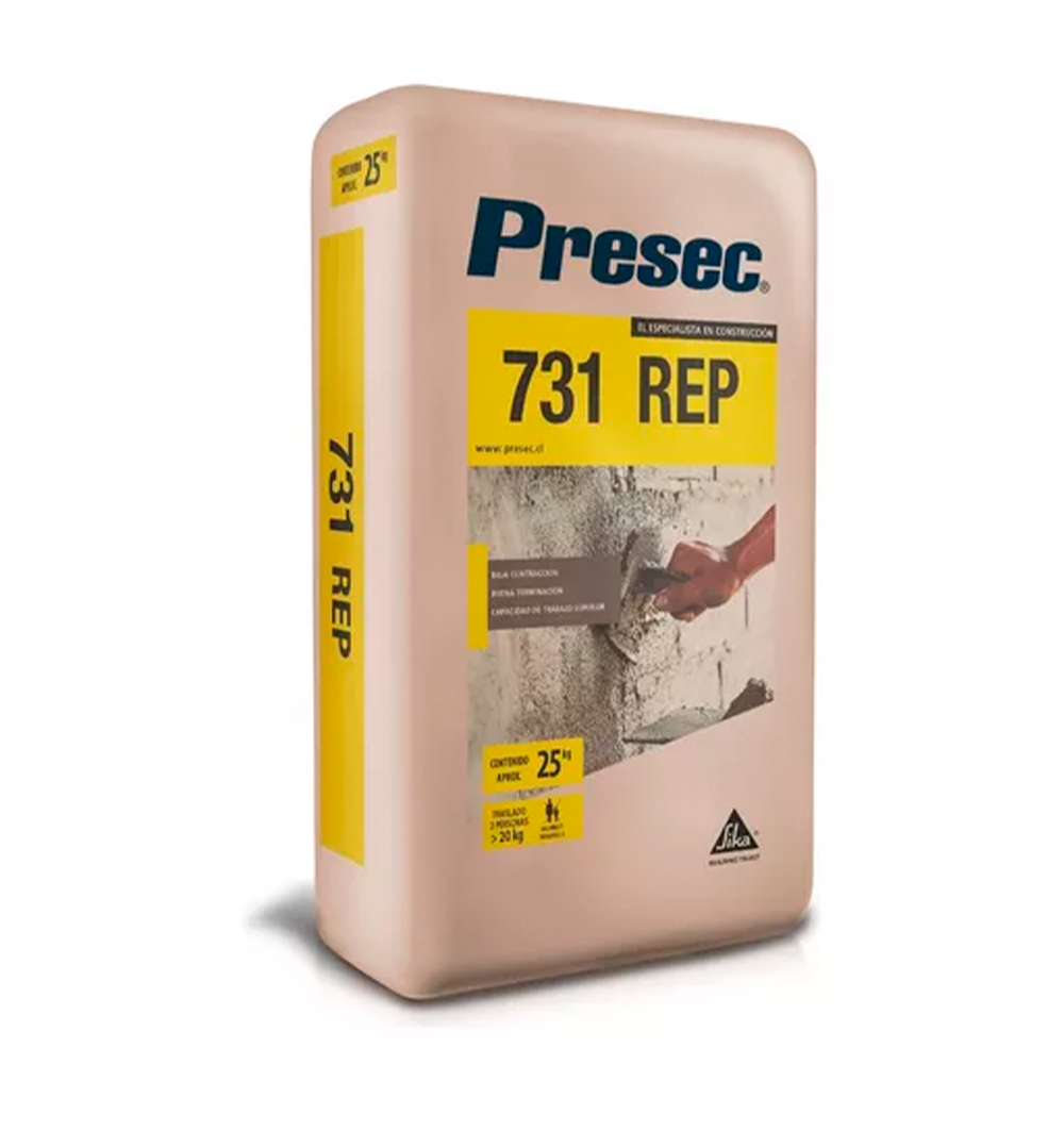 PRESEC 731 - Mortero para reparación estructural, 25Kg
