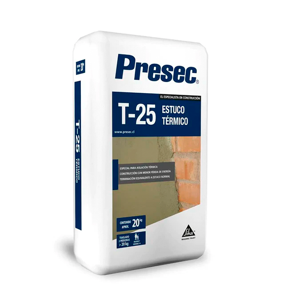 PRESEC T-25 PACK 2 UNIDADES- Estuco Térmico, saco 20 Kg