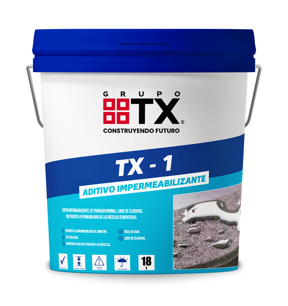 TX 1 - Aditivo impermeabilizante. Tineta 18Lt