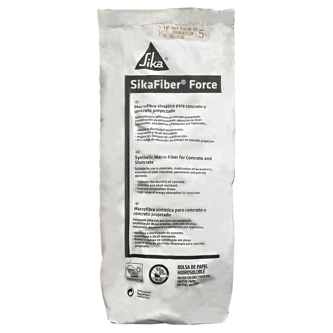 SIKAFIBER FORCE-48 PP - Macrofibra sintética de uso estructural.