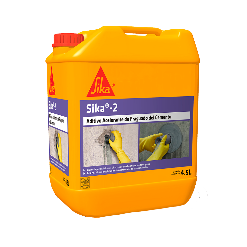 SIKA 2 - Acelerante de fraguado Ultra Rapido, Bidon de 4,5lts