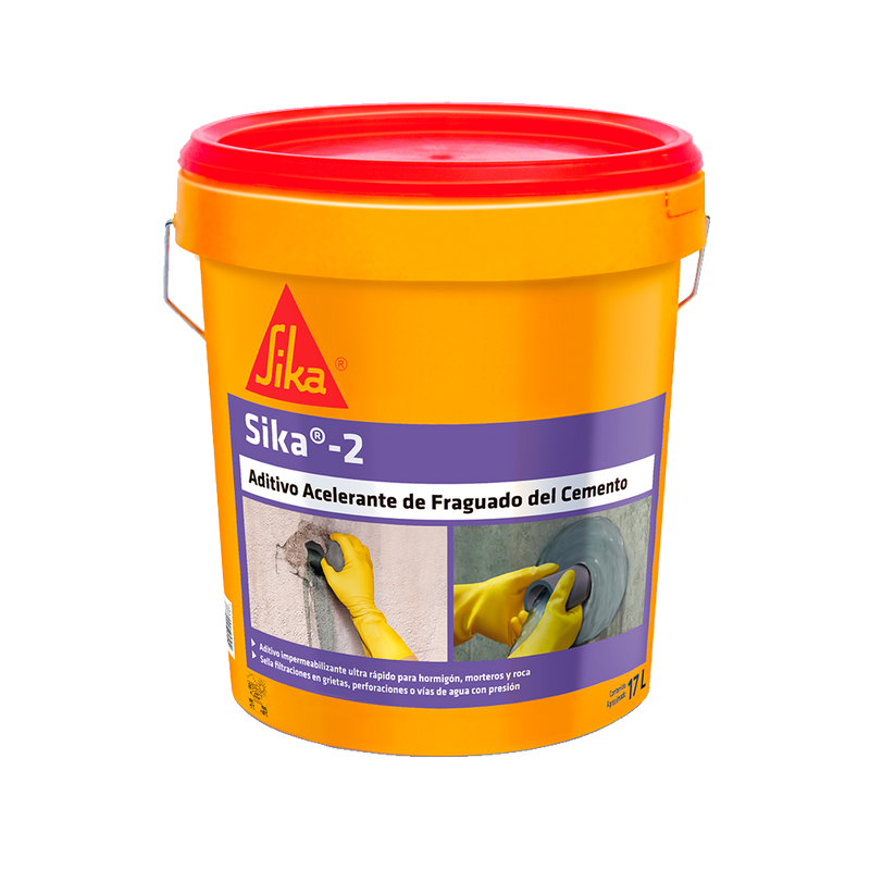 SIKA 2 - Acelerante de Fraguado Ultrarápido, Tineta 18lts