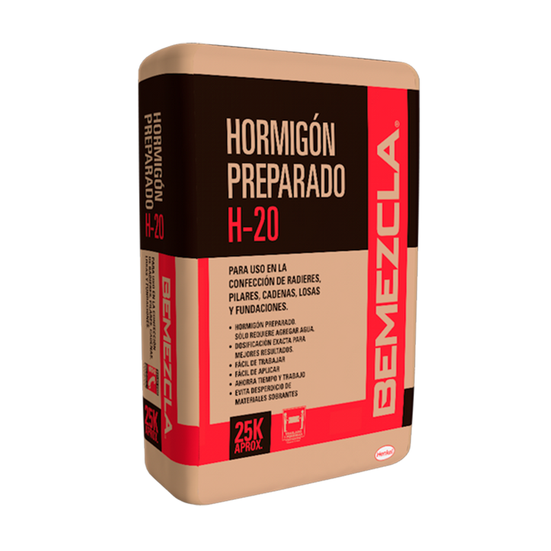 BEMEZCLA H-20 - Mezcla cementicia predosificada, 25Kg