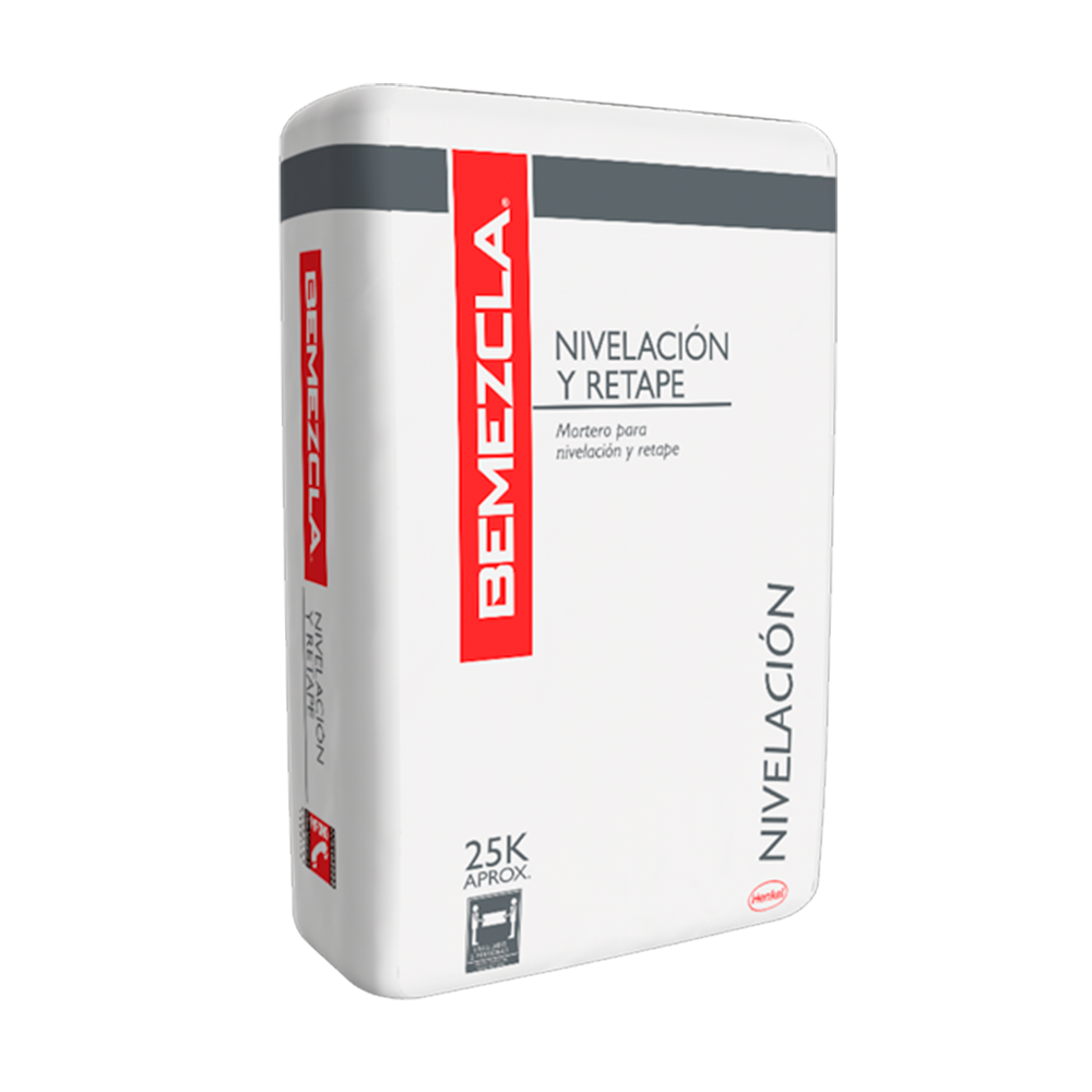 BEMEZCLA NIVELACION Y RETAPE - Nivelación de Pisos Interiores,  25 Kg