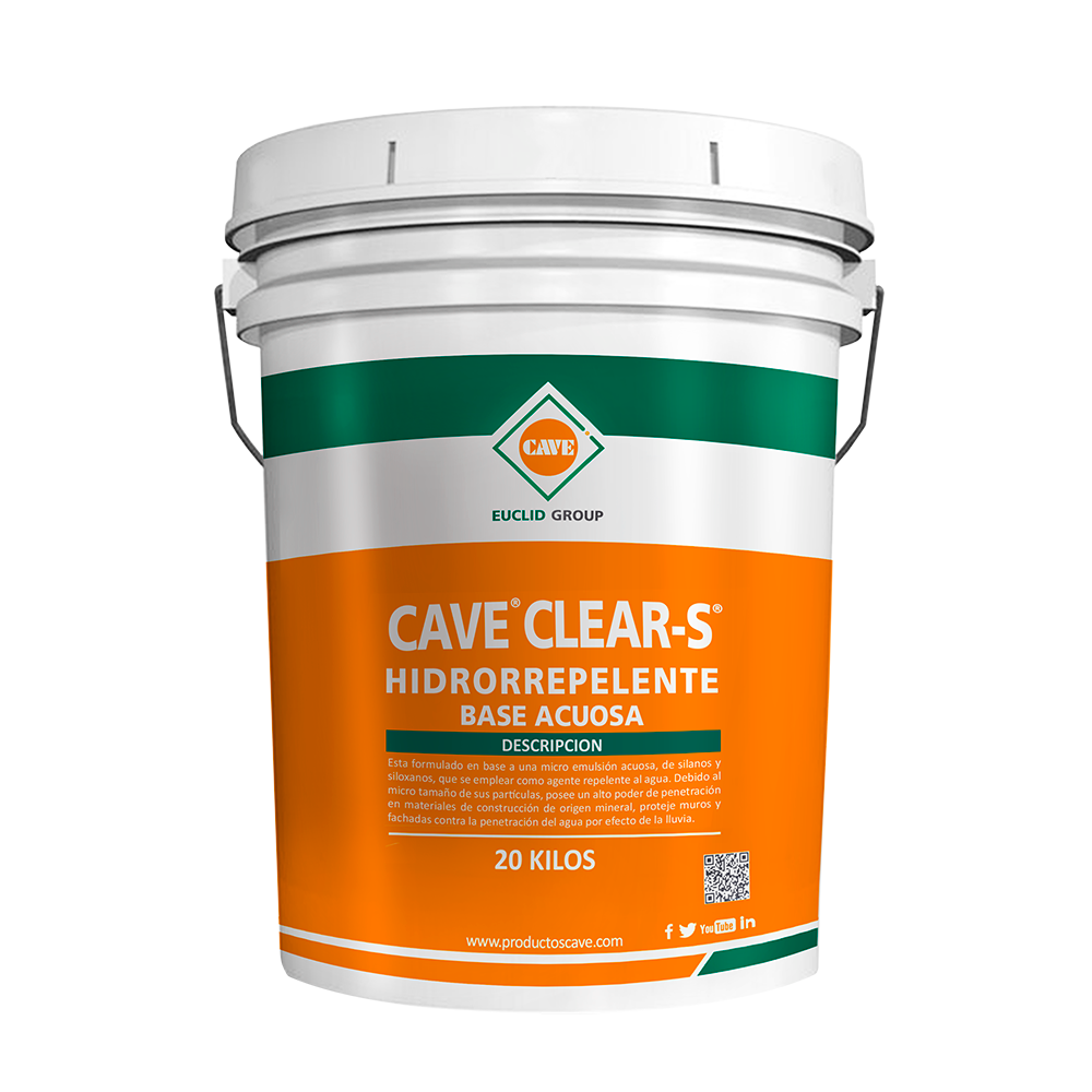 CAVE CLEARS S - Hidrorepelente transparente, Balde 20 Kg