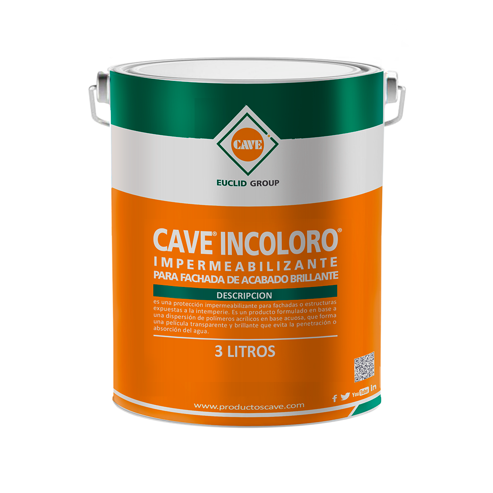 CAVE INCOLORO - Impermeabilizante para fachadas, Galón 3 kg